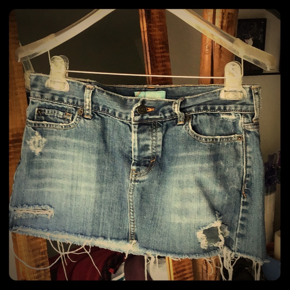 Beaded Jean Skirt